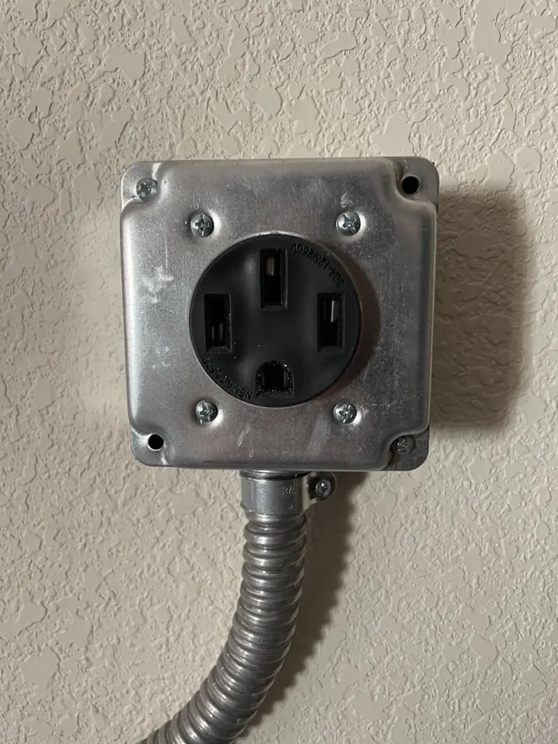 NEMA 14-50 outlet installed for Smart Home Electrical in Spout Springs